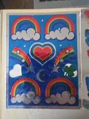 Vtg Hallmark Stickers Razzle Dazzle Rainbow Stars Butterfly Butterflies