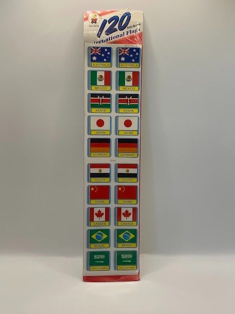 Carson Dellosa Publishing International Flag Stickers, NEW