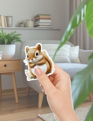 Cute Chubby Squirrel Die Cut Vinyl Stickers Set Scrapbooking Laptop Waterbottle
