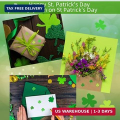 MixTeach Green Shamrock Stickers, 2160 Pcs, Paper, Self-Adhesive, for St. Patric