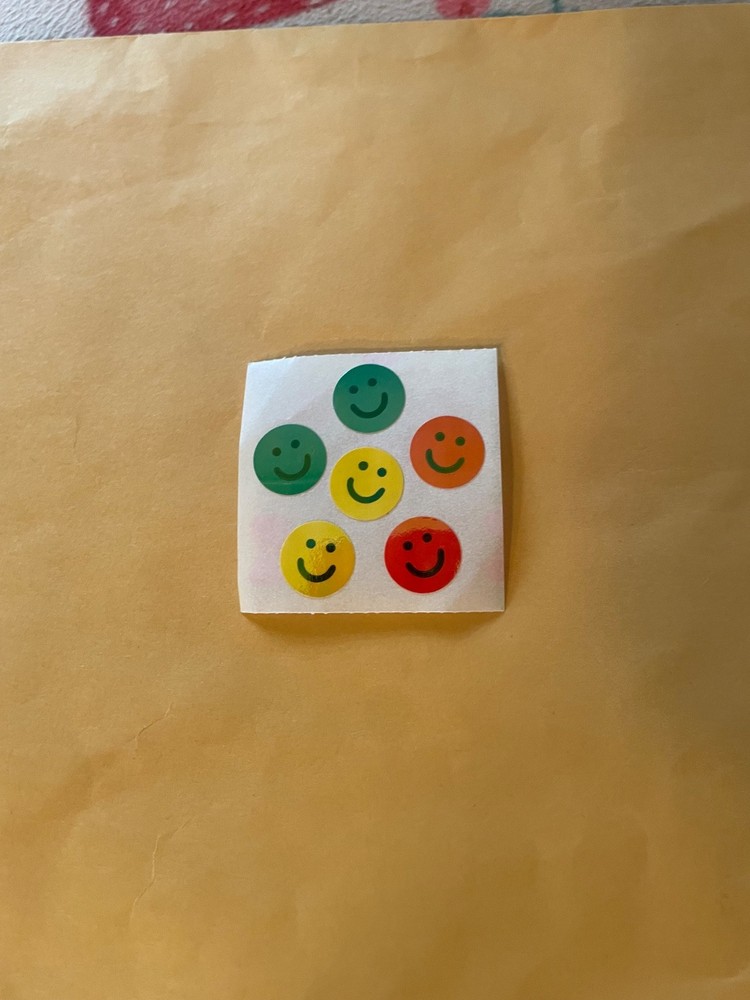 Vintage 1980s Great Seven Pearly Smiley Face Stickers