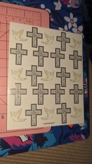 Vintage Religious Stickers Crosses Amscan Lot Of 2 Sheets