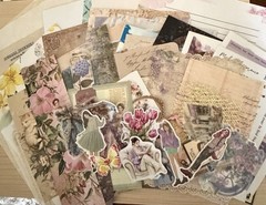 Junk Journal Ephemera Paper Bundle Vintage Floral Scrapbook Craft Lot