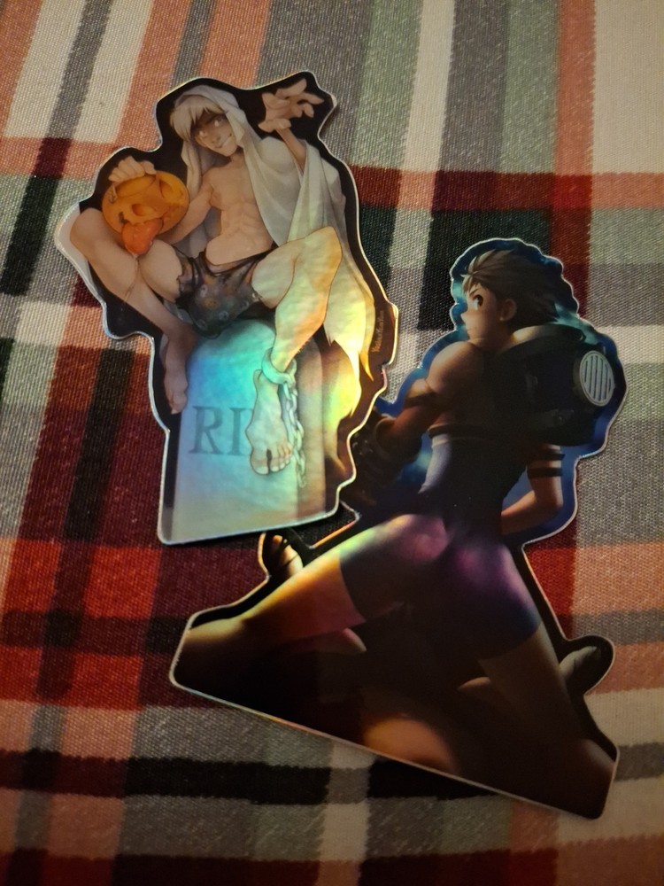 Sh0ta Holographic Sticker Lot X2 Yaoi H3ntai Ghost Boy Size 3X3 inch