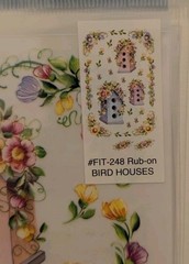 Royal Langnickel Easy Rub-On Transfer Birdhouse Morning Glory Flowers Lot 6×9