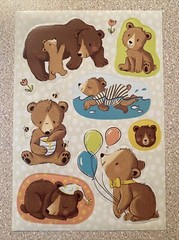 Bear Stickers Flowers Balloons Honey Baby Bear Sleeping Swimming Happy Bee New