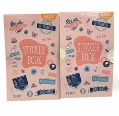 2 PACK LOT Pen+Gear Paper Sticker Book Pink Blue 15 Sheets 600+Stickers READ