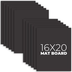 12 Pack 16×20 Uncut Mat Boards AcidFree Picture Backing Boards Black Frame