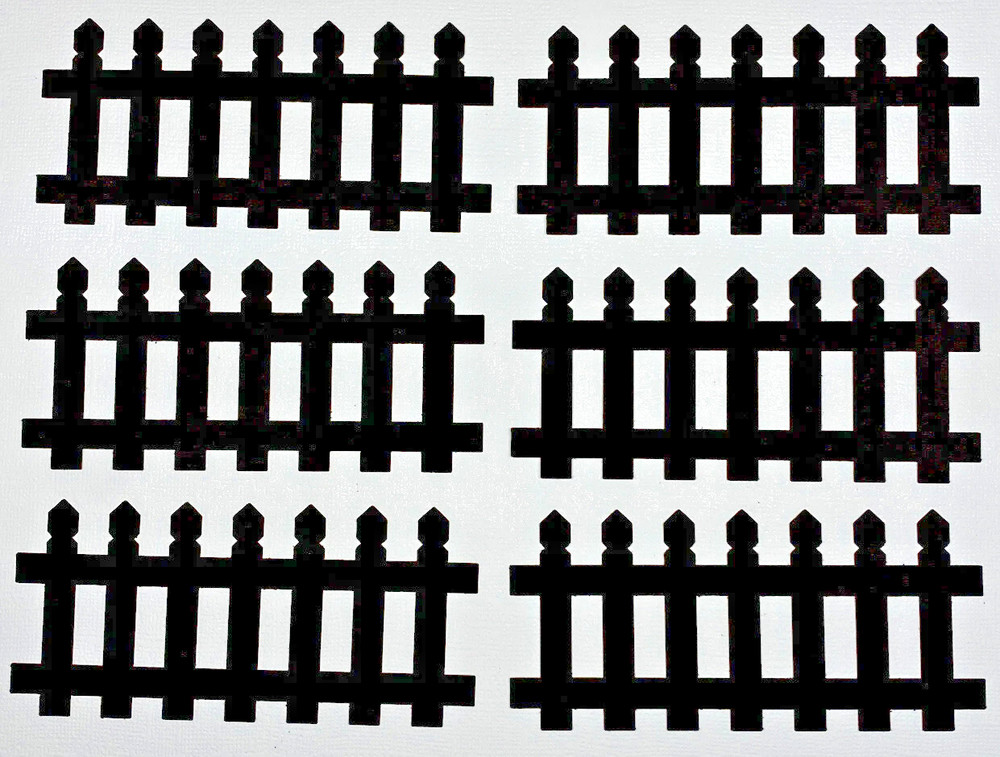 6 Dark Brown Picket Fence paper Die Cut Card Making Craft Scrapbook