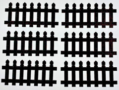 6 Dark Brown Picket Fence paper Die Cut Card Making Craft Scrapbook