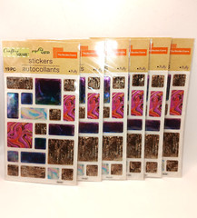 Lot Of 6 Crafter’s Square Texture Puffy Stickers Tile Border Gems 19 PC Each X 6