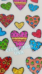 HAMBLY STUDIOS PRISMATIC STICKERS – COLORFUL HEARTS – VINTAGE COLLECTABLE RARE