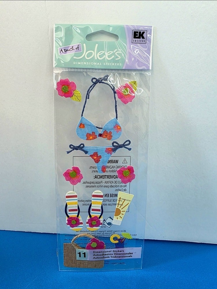 FREE SHIP Jolee’s TROPICAL BIKINI Scrapbook Dimensional Stickers TRAVEL VACATION