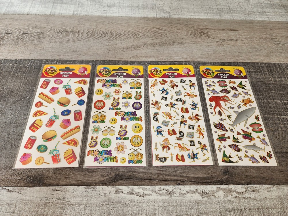 Razzle Dazzle Vintage Stickers LOT Pirates Ocean Food Peace – SEALED – NEW #29