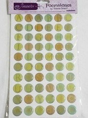 NEW Lot 4 Pkgs Sonnets Poemstones Sharon Soneff Alphabet Letters Black Greens -F