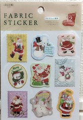 LOUJENE Tokyo Christmas Fabric Sticker 12 Vintage Animal Santa Snowman Kid JAPAN