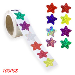 50-500Pcs Colorful Star Stickers for Kids Reward School Classroom Adhesive Holog