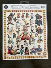 Vintage Gifted Line Stickers-Dressed Up Animals 2 large sheets 8 x 10