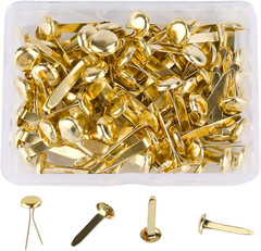 100 PCS Mini Brads, Brass Fasteners 20 X 8Mm, Small Metal Brad for Paper Crafts