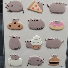 Lot of 2 Pusheen the Cat Puffy Stickers Sets of 18 by Gund Cute Cat Kitty Kitten