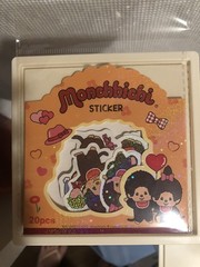 Japan Kawaii Monchhichi Holographic Sticker Sack Sticker Packet 20 Pieces
