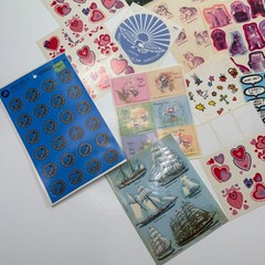 Vintage Loose Sheets Sticker Collection Scrapbook Crafts Lot