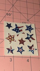 Vintage Sandylion Stickers Patriotic Stars Flag Red White Blue Lot 2 Modules