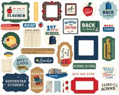 1 Pack Carta Bella Paper BACK TO SCHOOL Ephemera Die Cut Cardstock Pieces