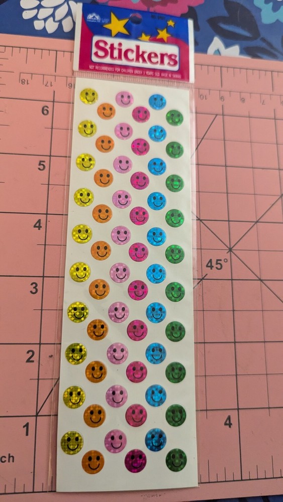 Vintage Stickers OTC Prism Smiley Faces Taiwan New Pack