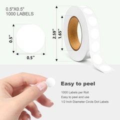 1/2 Inch Circle Sticker Labels,Pack of 1000 Round Color Coding Circle Dots St…