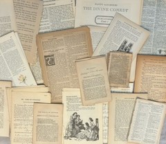 100 Vintage Aged Ephemera Book Pages Lot Mix Variety Collage Craft Junk Journal