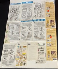 Lot of 14 Sheets Rub On Transfers Royal E-Z Rub Leaves, Flowers, Dog, Cat Decals