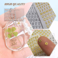Glitter Letter Stickers for Resin 6 Sheets 3Mm Alphabet Number Stickers Alloy Me