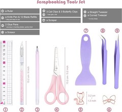 Scrapbooking Tools, Scrapbook Supplies with Sticker Tweezers, Glue Pen for Cr…