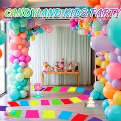 Colorful PVC Floor Stickers Candy Donut Theme Land Runway Rug Hallway Runner …