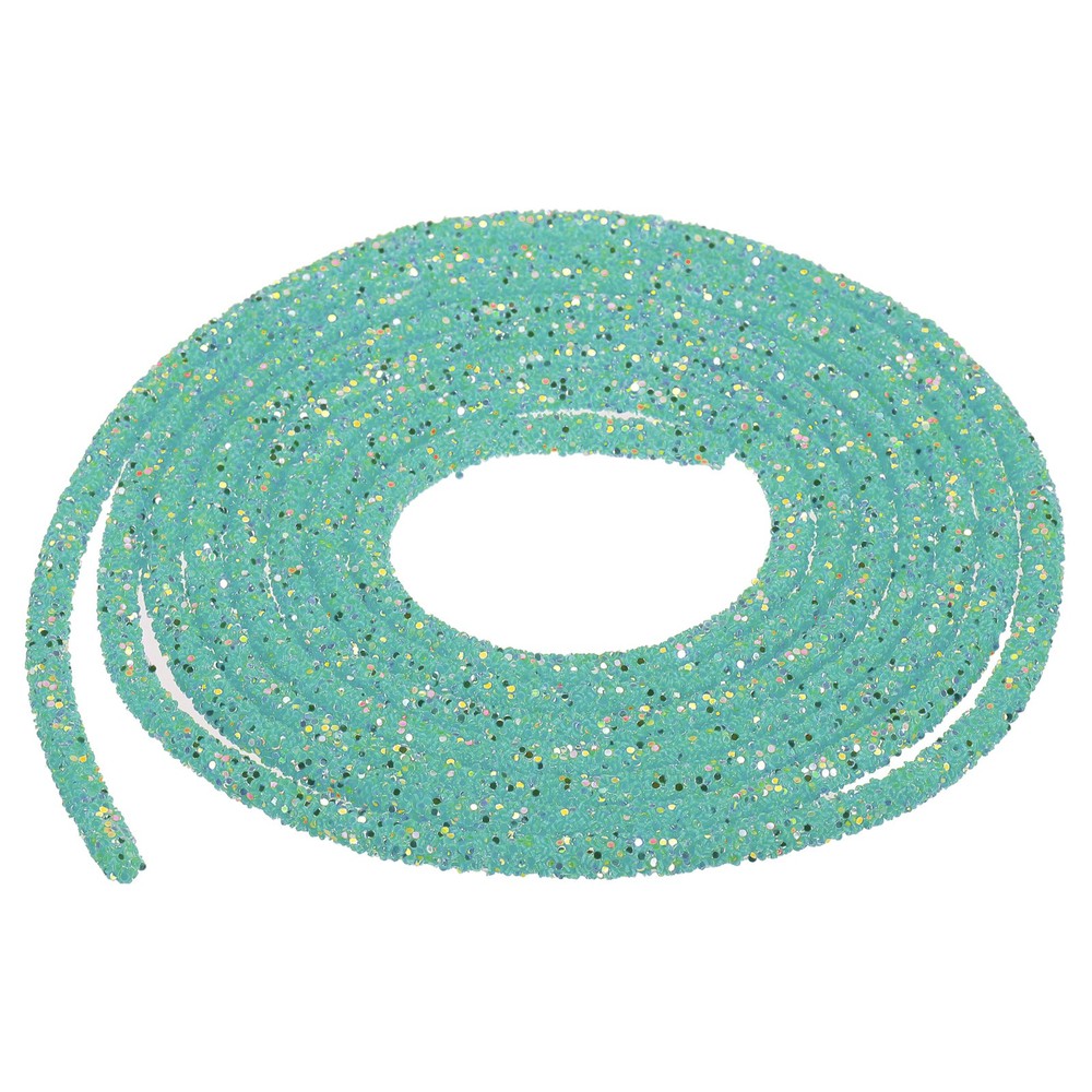 2.5 Yard 6mm Glitter Sequins Rope Sequins Rhinestone Cord Lake Green