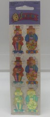 SandyLion Mother Of Pearl Clowns Sealed Vintage Stickers RARE