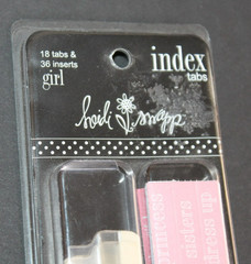 Heidi Swapp Index Tabs with a GIRL theme-18 tabs & 36 inserts Pink Scrapbooking
