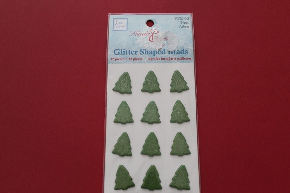 Deja Views «Christmas Trees Shaped BRADS» FFE-60 – 12 Pieces