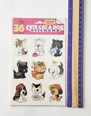Vtg Cute Cat Dog Stickers NIP Eureka Paper Magic Group Puppy Kittens pets