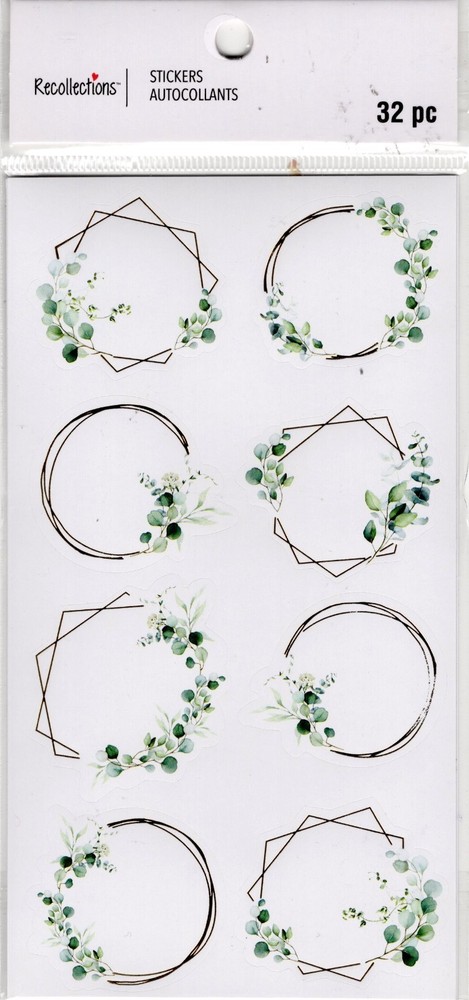 Gold Frames & Flowers, scrapbook stickers, 4×7″ – Recollections #666846