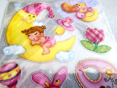 The Paper Studio Baby Girl Clear Stickers Whimsical Rabbit Rubber Ducky Crafts