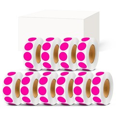 10000 Pack Color-Coding Dot Stickers – 3/4 Inch Round Labels, Fluorescent Pink,