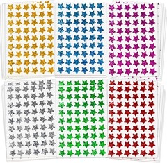 Brilliant 6-Color Holographic Star Stickers – 1620 Count for Classroom & Rewards