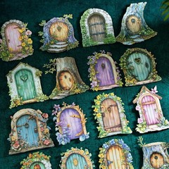 10Pcs Magic Door Gate Paper Stickers DIY Journal Diary Card Scrapbooking Crafts