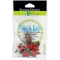 Eyelet Outlet Shape Brads 12/Pkg Poinsettia