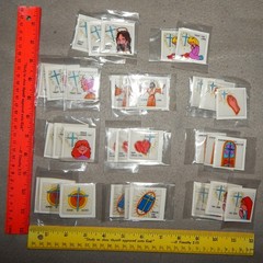 Vintage Lot of 36 Religious Vinyl Stickers, with Crosses (1 1/2″ square) new