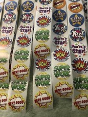 Teacher Kids Reward 1” Round Animal Stickers 8 Designs Brand New Lot of 160 #*