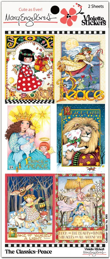 Mary Engelbreit Stickers 2 Sheets Whimsical Classic Peace Prince Angel Lion Lamb