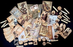 Vintage Explorer Junk Journal Kit Travel Ephemera Handmade Folio 93 Pieces